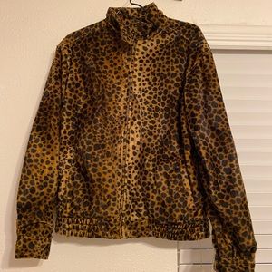 urban outfitters animal print fuzzy jacket